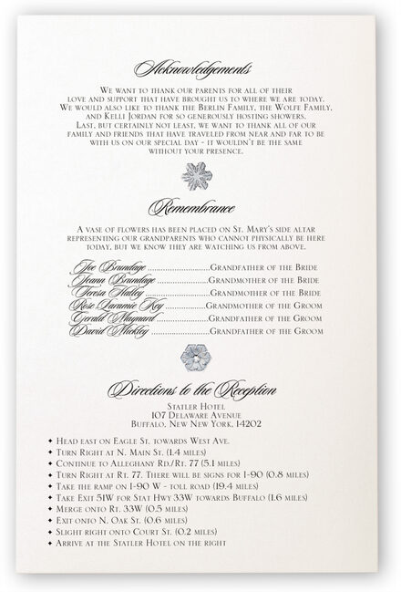 Winter Wedding Snowflake Wedding Programs Custom Marriage