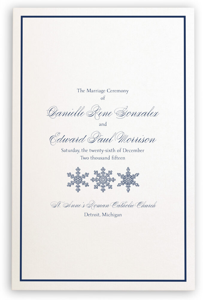 Photograph of Snowflake Drawings Pattern Wedding Programs