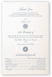 Photograph of Snowflake Drawings Pattern Wedding Programs