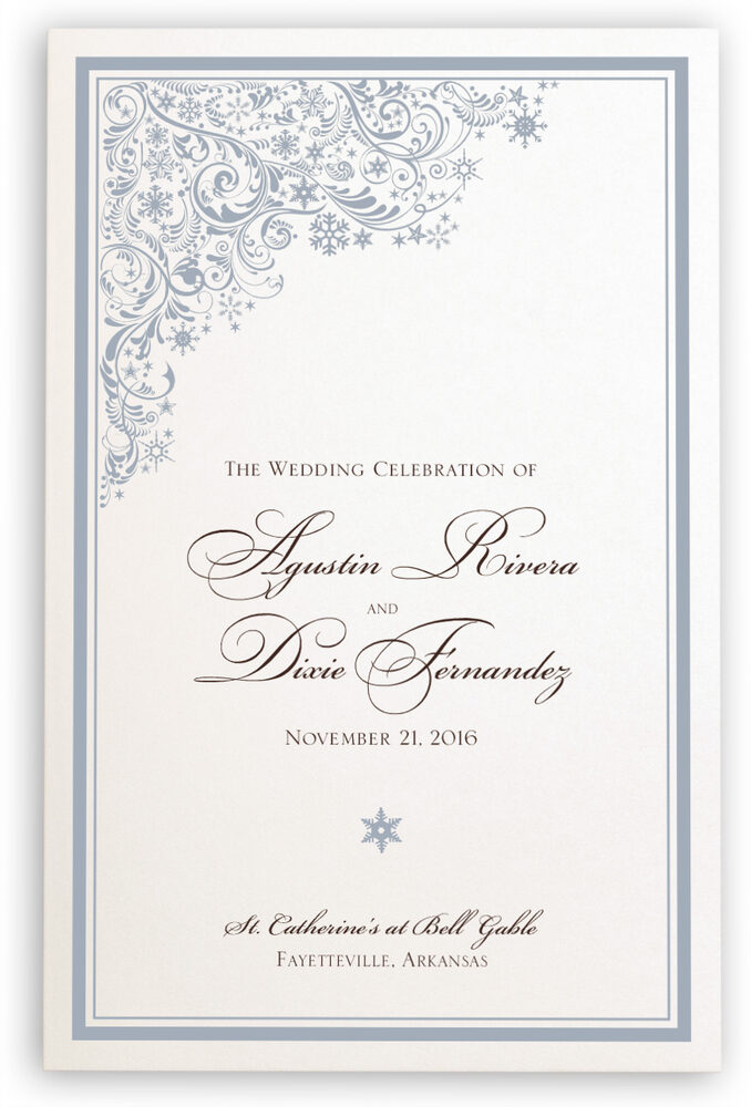 Photograph of Snowstorm Wedding Programs