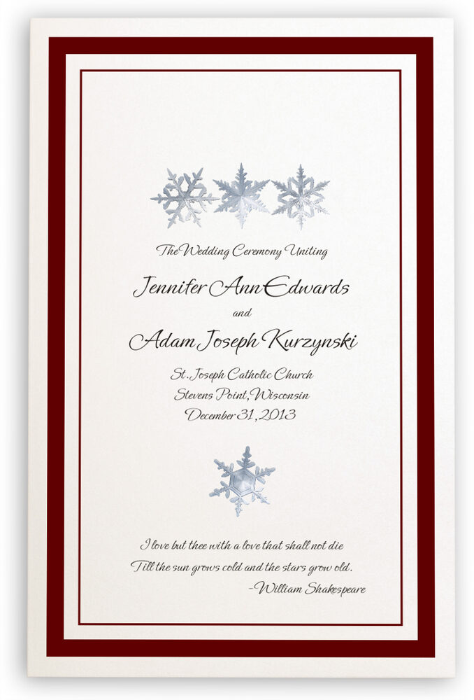 Photograph of Winter Snowflake Pattern 01 Wedding Programs