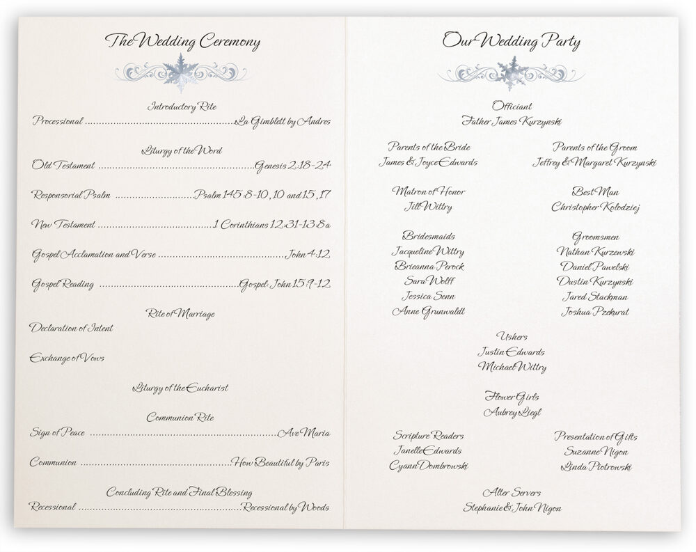 Photograph of Winter Snowflake Pattern 01 Wedding Programs