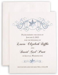 Photograph of Curly Sue Snowflake Save the Dates