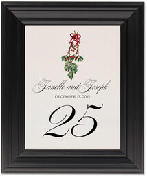 Framed Photograph of Mistletoe Bow Table Numbers