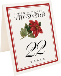 Photograph of Tented Poinsettia Table Numbers