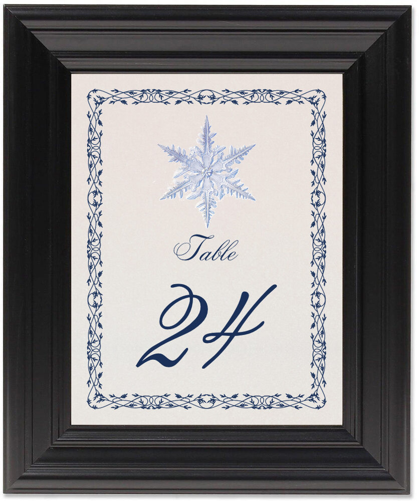 Framed Photograph of Snowflake 06 Table Numbers