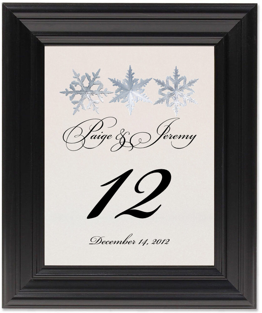 Framed Photograph of Snowflake Pattern 01 Table Numbers