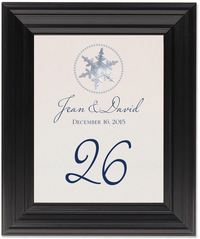 Framed Photograph of Snowflake Pattern 08 Table Numbers