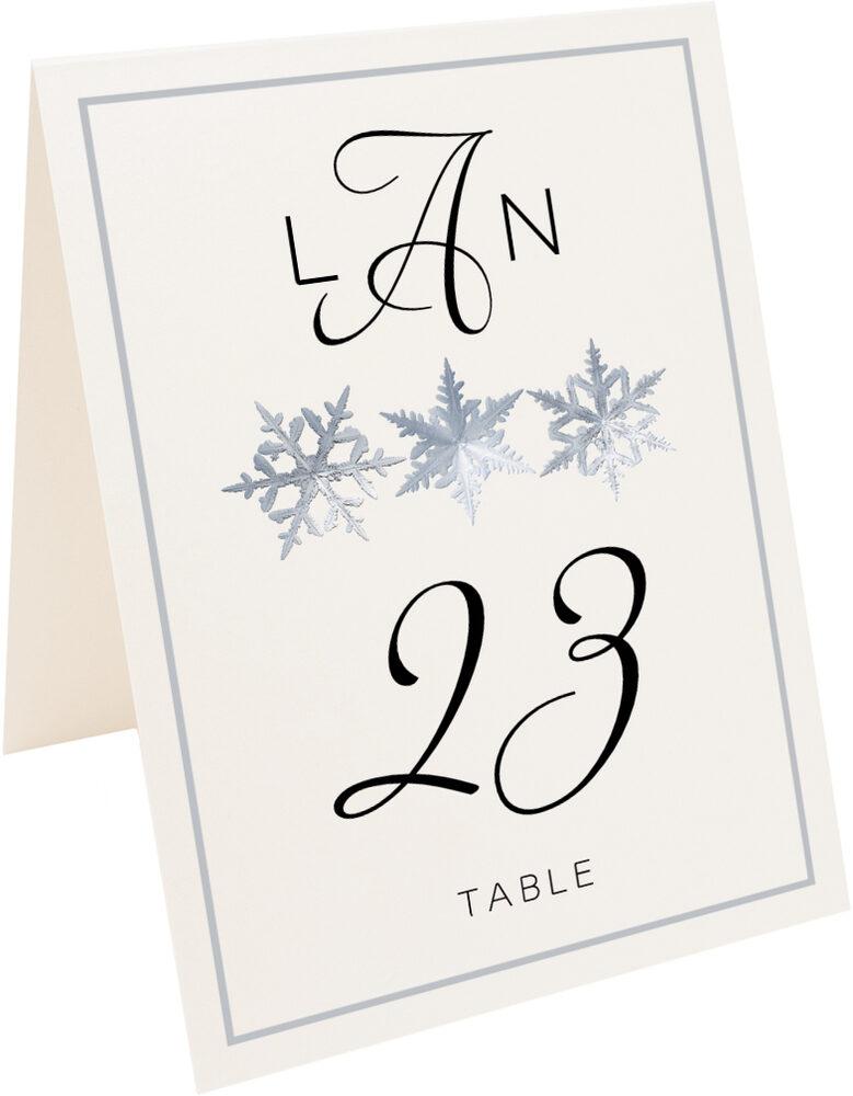 Photograph of Tented Snowflake Pattern Table Numbers