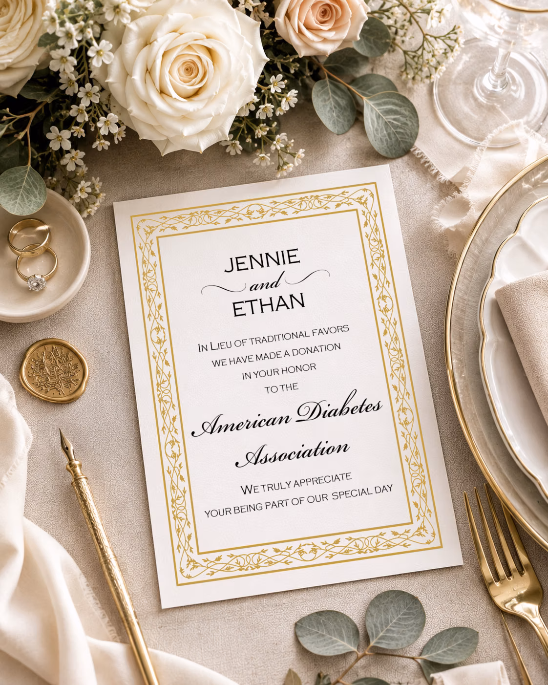 Example donation cards design