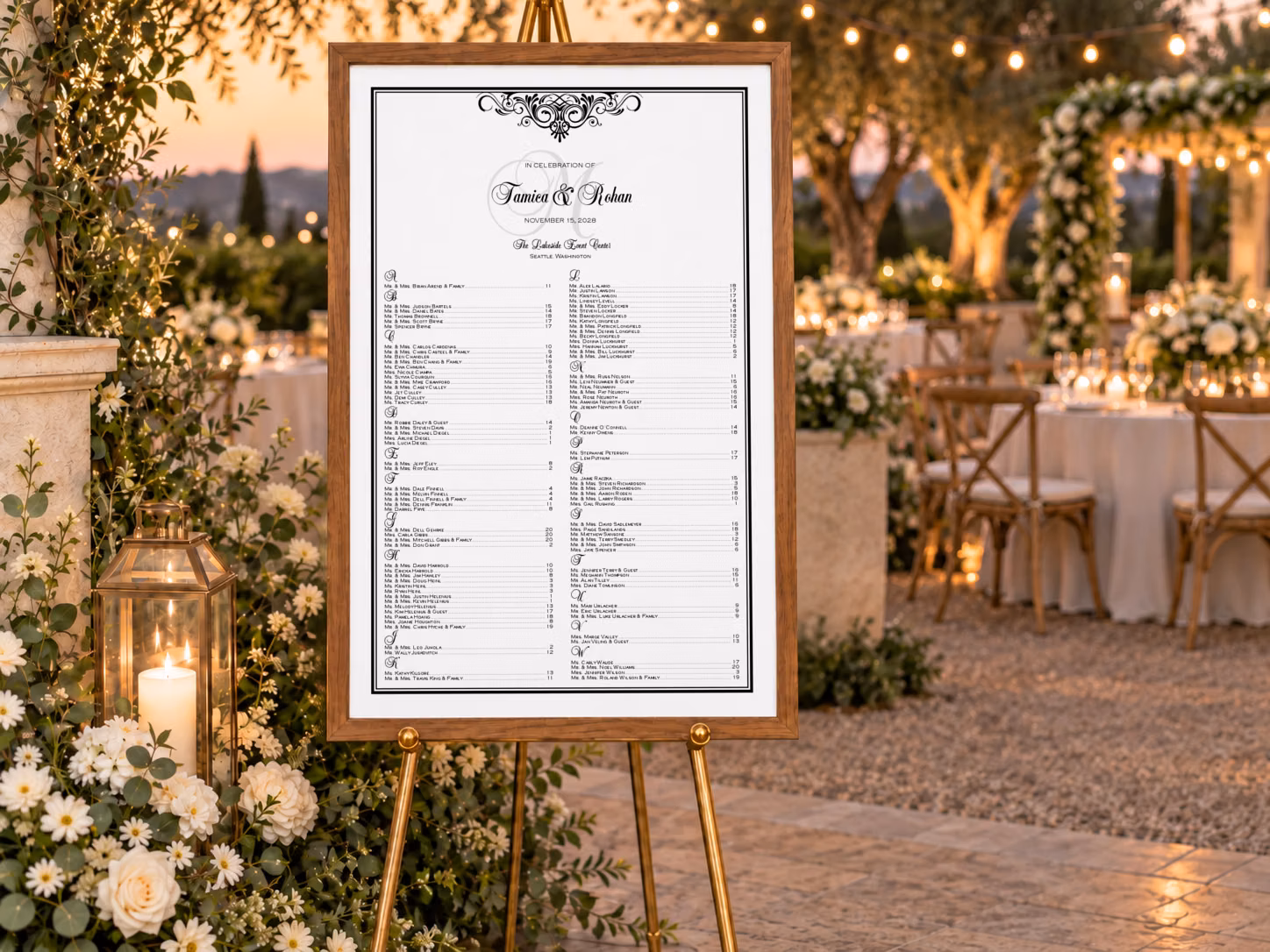 Example seating charts design