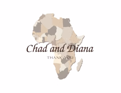 Map of Africa Thank You Notes