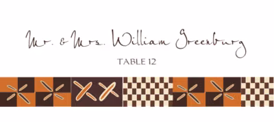 African Kuba Pattern Place Cards