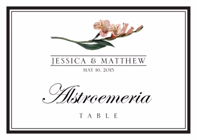 Assorted Flowers and Monogram Table Names