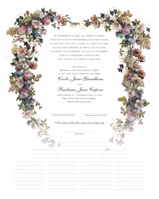 Antique Pinks Heart Certificate