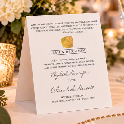 Tented Donation Card