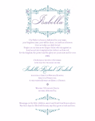 Dainty Victorian Frame Certificate