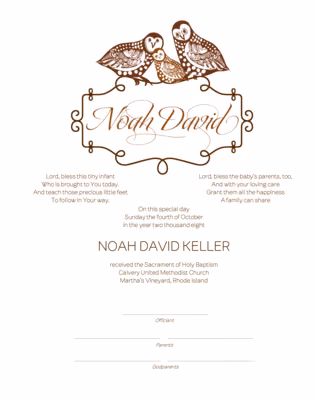 Owl Family Certificate