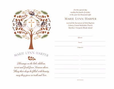 Peaceful Autumn Certificate