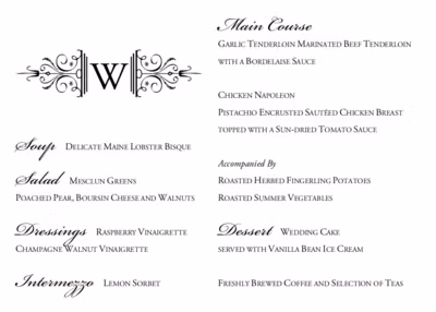 Garamond Monogram 18 Menus