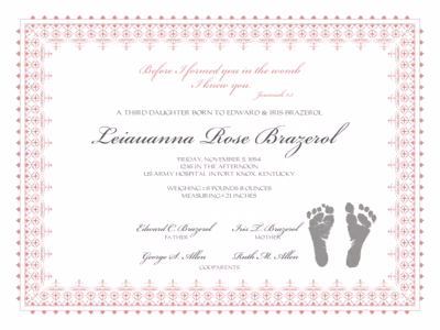 Footprints Certificate
