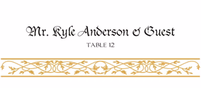 Blackletter Gothic Place Cards