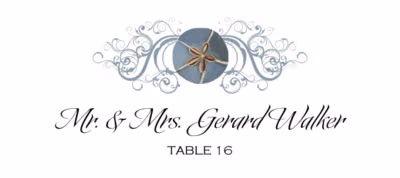 Blue Sand Dollar Place Cards