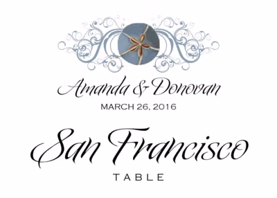 Blue Sand Dollar Table Names