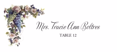 Blue and Green Grapes Place Cards