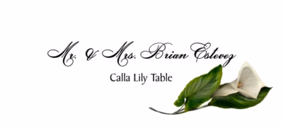 Calla Lily Place Cards