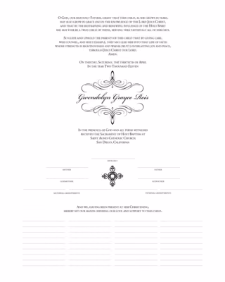 Flourish 10 Christening-Dedication Certificate