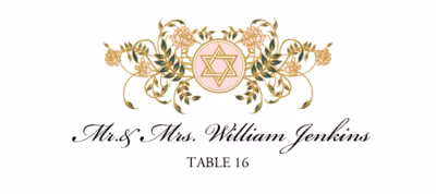 Colorful Shield of David Place Cards