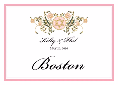 Colorful Shield of David Table Names