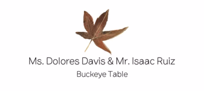 Buckeye Colorful Leaf Place Cards