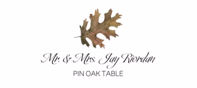 Pin Oak Colorful Leaf Place Cards
