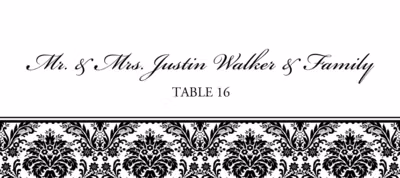 Damask Pattern Place Cards