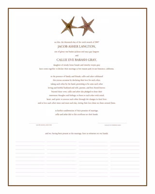 Dancing Starfish Certificate