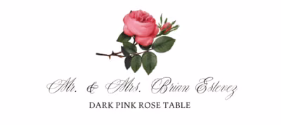 Dark Pink Rose Place Cards