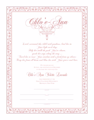 Flourish Monogram 6 Certificate