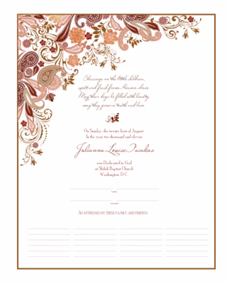 Paisley Garden Certificate