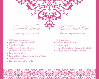 Diamond Mandala Drink Menu Menus