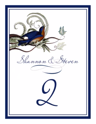 Elle Bluebird Table Numbers