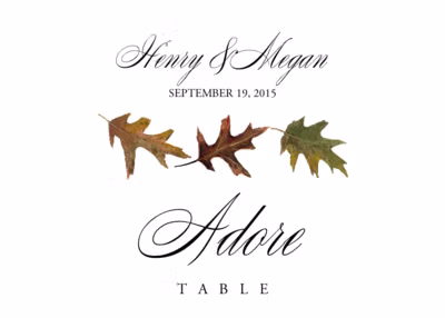 Leaf Pattern Assortment Table Names
