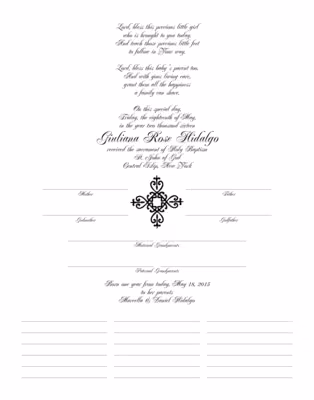 Filigree Cross Certificate