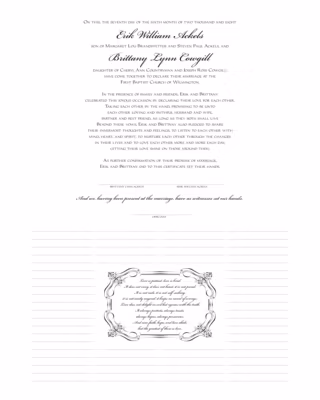 Flourish Monogram 24 Certificate