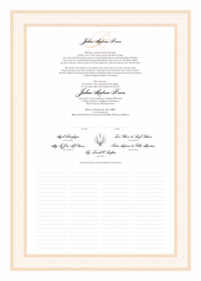 Flourish Heart  Arabesque Certificate