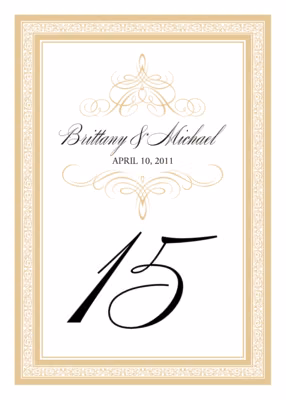 Flourish Monogram 47 Table Numbers