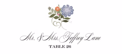 Garden Flurry Place Cards
