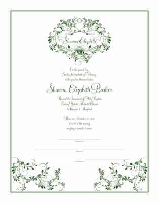 Garden Vine Pattern Certificate