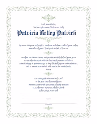 Gothic Flourishes Certificate